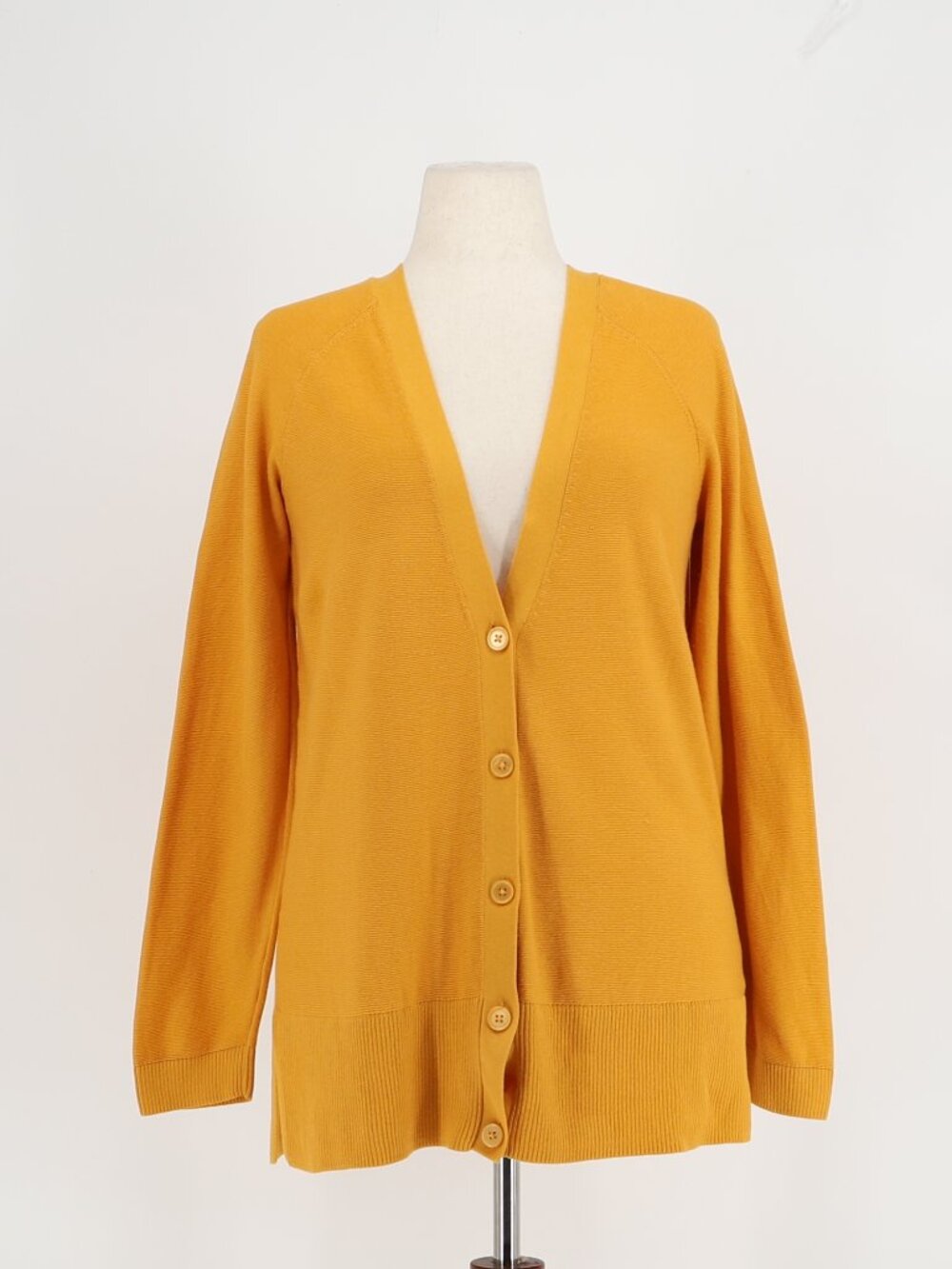 TALBOTS Girlfriend Cardigan Sweater in Gold Yellow Size L - Picture 2 of 7